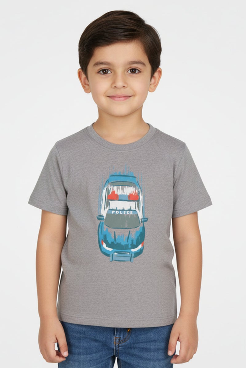 The Children's Place Toddlers Boy Graphic Print Short Sleeve T-Shirt, Grey - Image 1